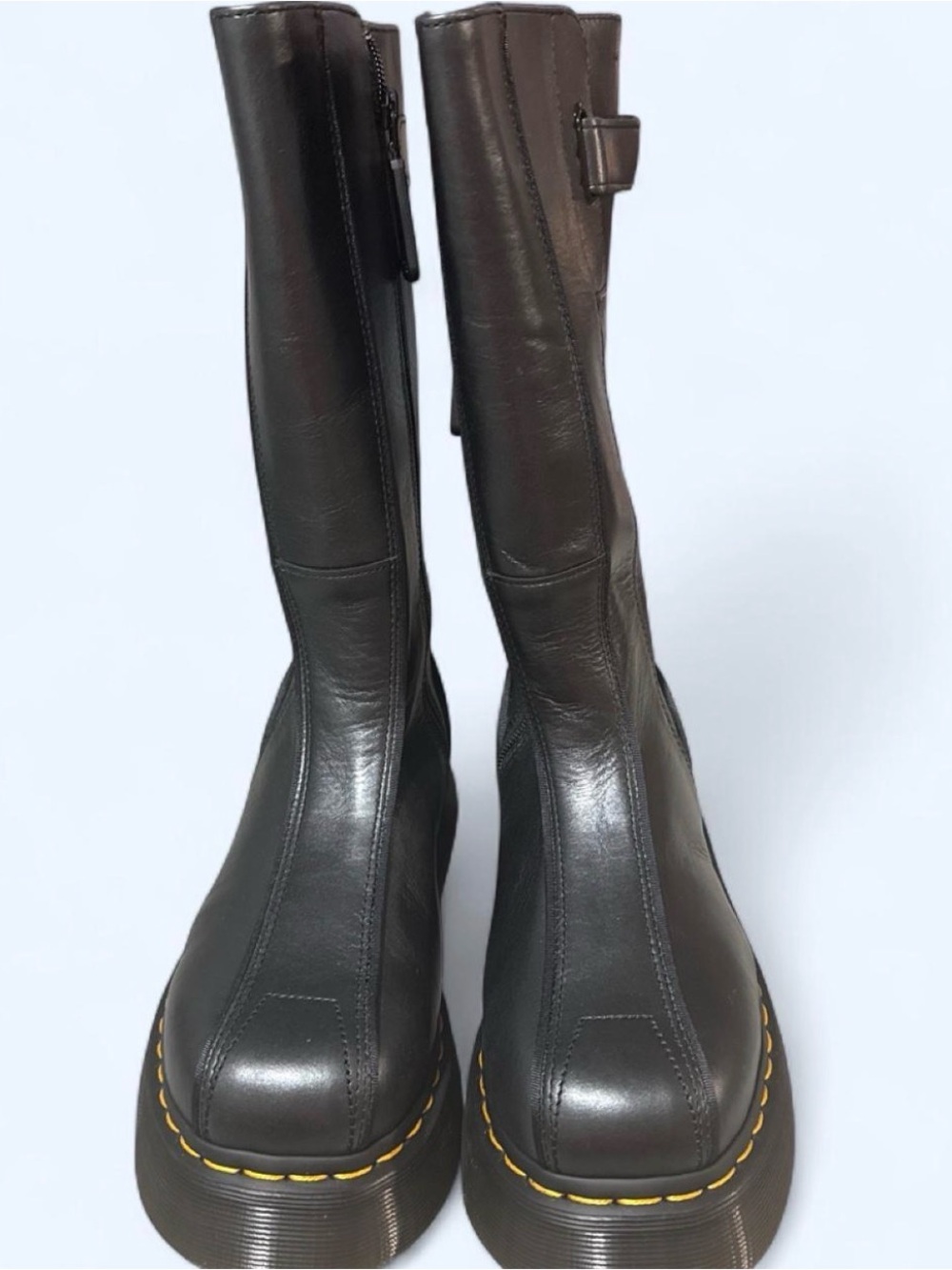 NWT Size 6 Women's Black Platform Zip-Back Boots